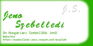 jeno szebelledi business card
