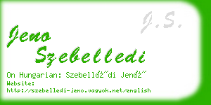 jeno szebelledi business card